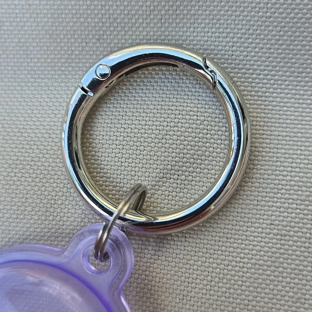 Purple Pink Keychain Set Air Tag Cover Protection Hook Set Sent Unisex Case